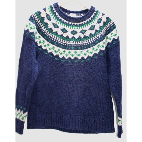 L.L. Bean Nordic Fair Isle Lambswool Sweater Womens Small Petite Heritage Cozy - Picture 1 of 7